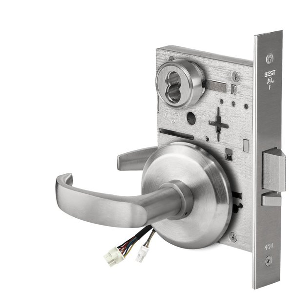 Best Fail Secure, 24V, Electrified Mortise Lock, 14 Lever, S Rose, Request to Exit, Satin Chrome 45HW7DEU14S626RQE